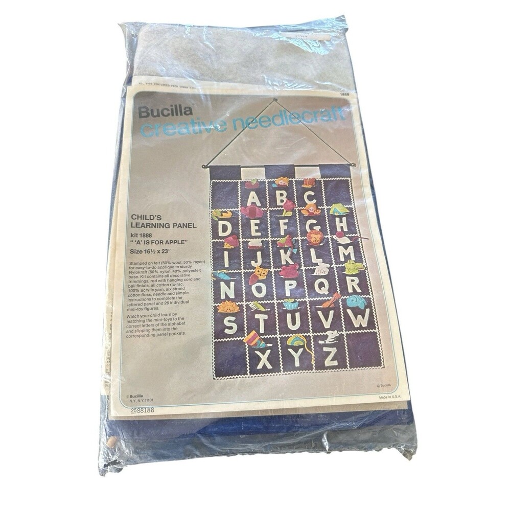 Bucilla Creative Needlecraft ABC Alphabet Child's Learning Panel 1888 16.5 X 23"